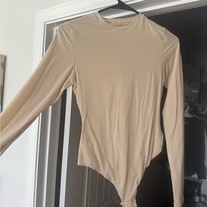 SKIMS Long-Sleeve Mock Neck Bodysuit - Nude